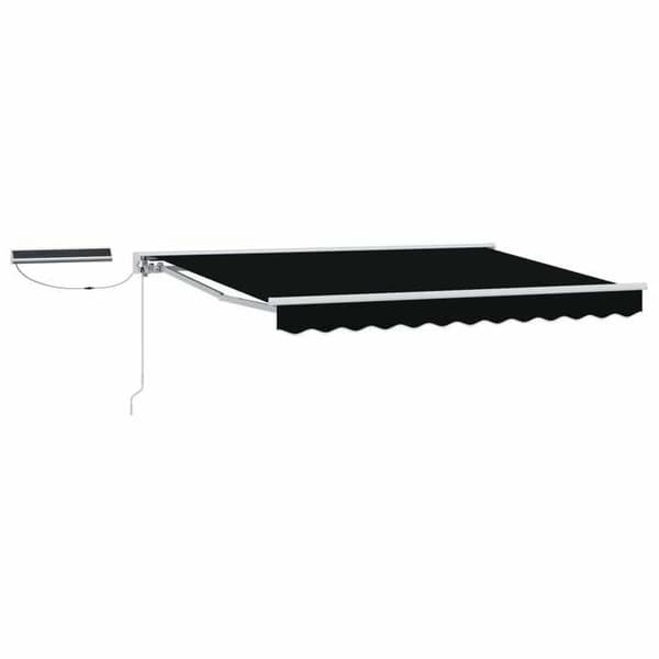 Maison Exclusive - Elektrisk utdragbar markis Svart och Vit 3,5 x 2,5 m