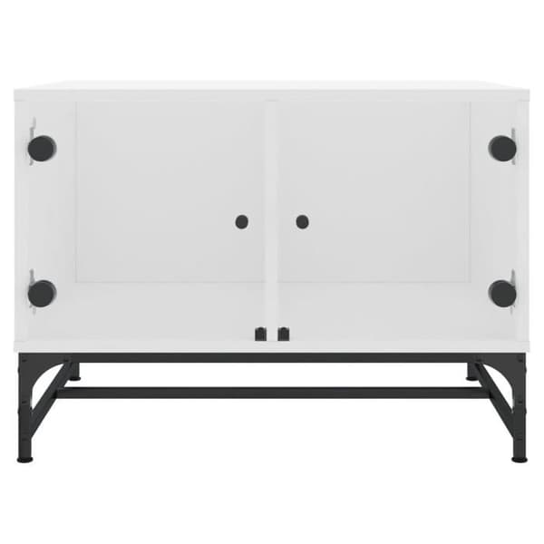 Bord - EKSKLUSIV HUS - 68,5×50×50 cm - Glasdøre - Spånplader - Stort opbevaringsrum Vit