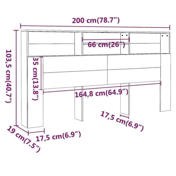 Maison Exclusive - Hovedgærde Sonoma grå 200x19x103,5 cm
