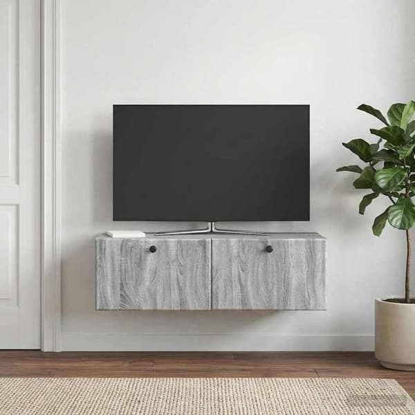 Maison Exclusive - Väggmonterad TV-möbel 98 x 41 x 30 cm Sonoma grå Ingenjörsträ