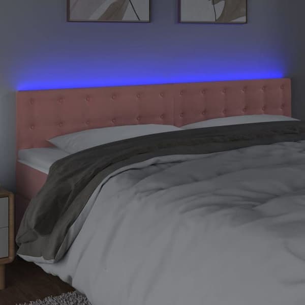 Maison Exclusive - LED-päätyruutu Vaaleanpunainen 180x5x78/88 cm Sametti Ros