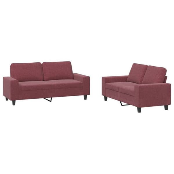 Maison Exclusive - Sæt af 2 sofaer rød bordeaux stof
