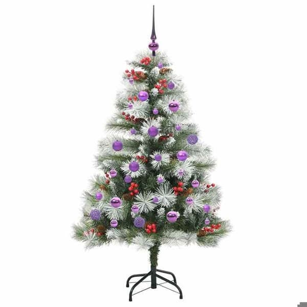 Kunstigt juletræ - EKSKLUSIV HUS - 150 cm - Grøn og hvid - Indbyggede LED - USB-forbindelse Grönt och vitt