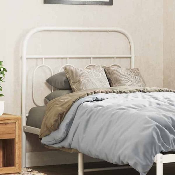 Hovedgærde - EKSKLUSIV HUS - 80 cm - hvid metal - robust stålramme - klassisk stil Vit (vit metall)