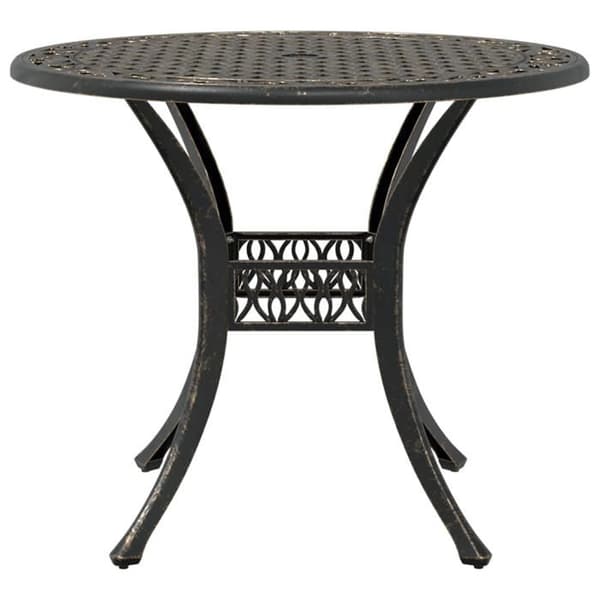 Havemøbel - EKSKLUSIV HUS - Ø90x75 cm - Støbt aluminium - Bronze - Hul til parasol Brons