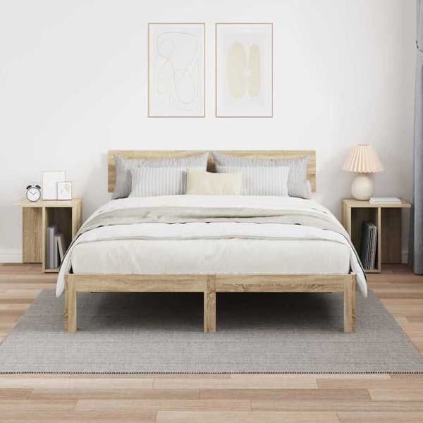 Maison Exclusive - 2 stk. sidebord Egetræ Sonoma 37 x 32 x 40 cm