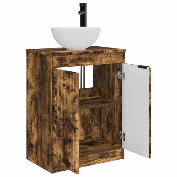 Maison Exclusive - Badeværelsesmøbel med vask Røget eg 54 x 35 x 83 cm