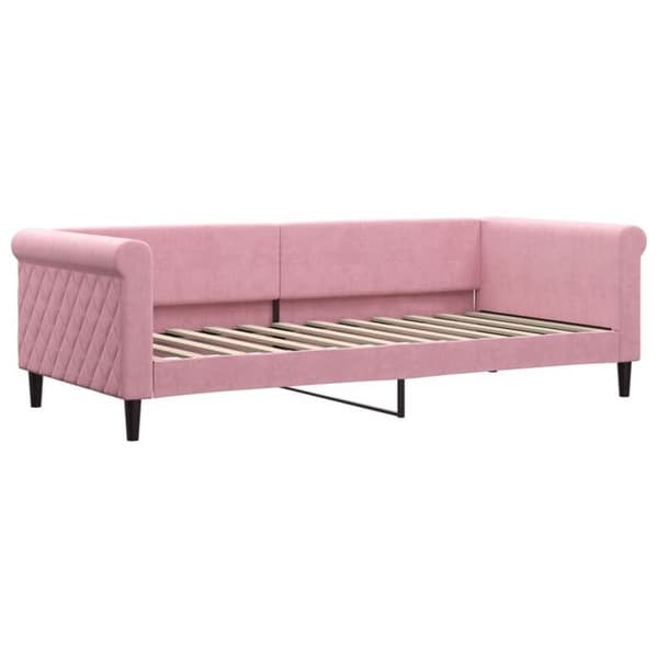Maison Exclusive - Sängsoffa utan madrass rosa 90x200 cm sammet Ros