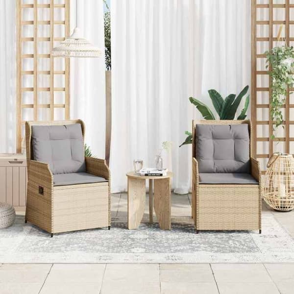 Maison Exclusive - 2 kpl beige polyrottinkinen puutarhapenkkisetti beige
