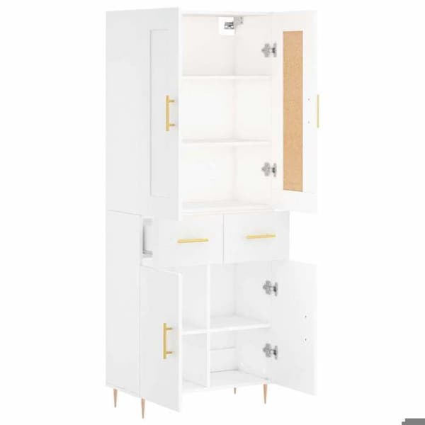 Maison Exclusive - Buffé hög Vit 69,5x34x180 cm Ingenjörsträ Vit
