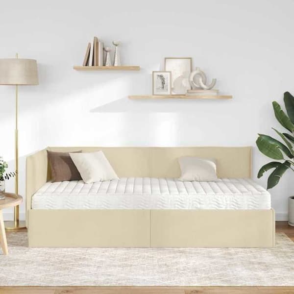 Maison Exclusive - Hörnsängram med madrass 2 pc Kräm 100 x 200 cm