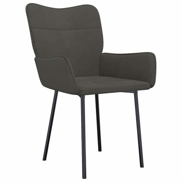 Maison Exclusive - Matstolar set om 2 Mörkgrå Sammet