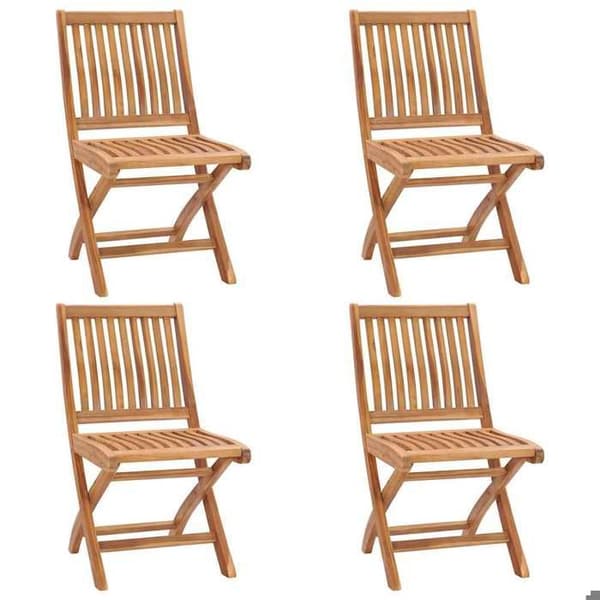Maison Exclusive - Fällbara stolar med kuddar, 4 delar, i massivt teak Antracit (kudde)