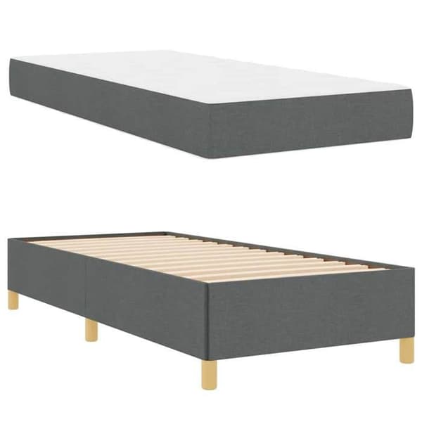 Maison Exclusive - Sängram Mörkgrå 90 x 190 cm tyg Mörkgrå