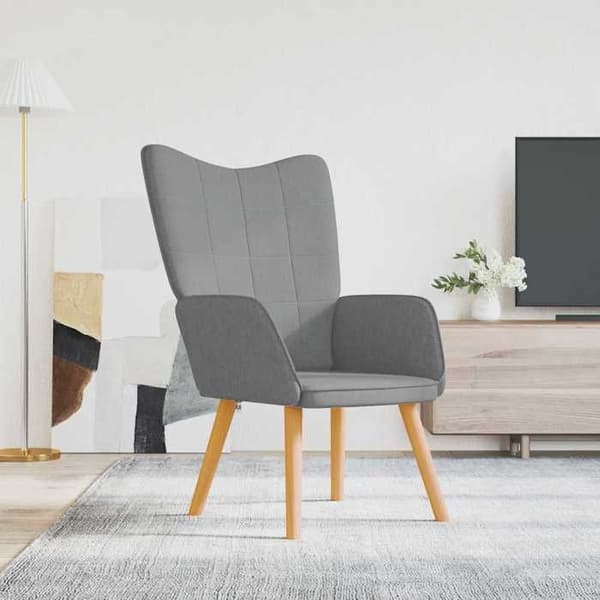 Stole & Relaxstole - MAISON EXCLUSIVE - Relaxstol - Lys grå - Polyesterstof - Stålramme & træben Ljusgrått