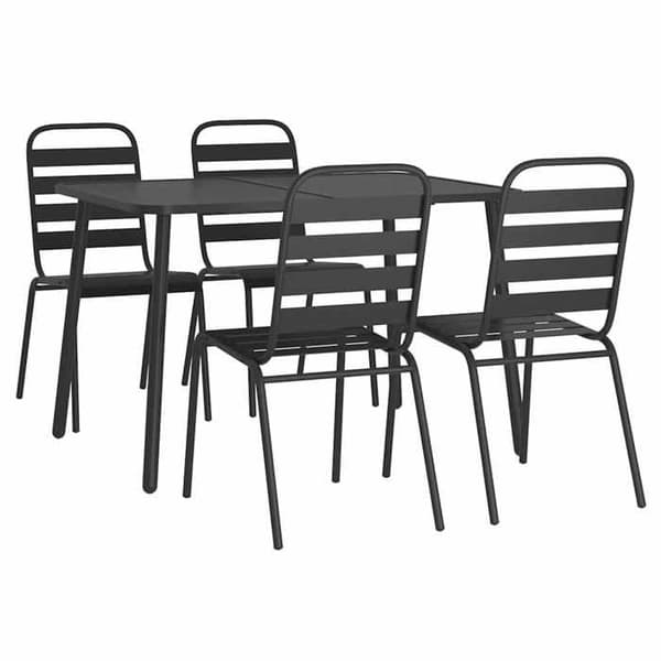 Maison Exclusive - Trädgårdsset 5 delar antracit stål