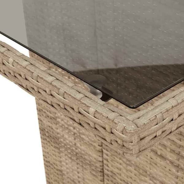 Maison Exclusive - Puutarhakalusteryhmä ja tyynyt 9 kpl beige Polyrottinki