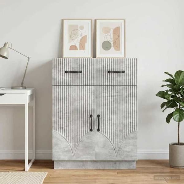 Maison Exclusive - Buffé Grå betong 66 x 34,5 x 87 cm Ingenjörsträ