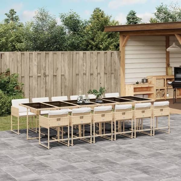 Maison Exclusive - Have spisebordssæt med puder 13 stk beige
