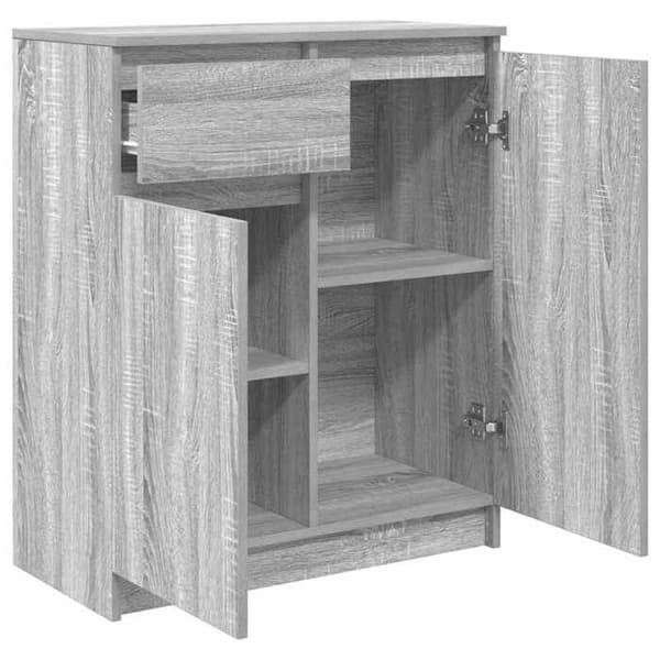 Maison Exclusive - Buffé med låda sonoma grå 71x35x84 cm ingenjörsträ