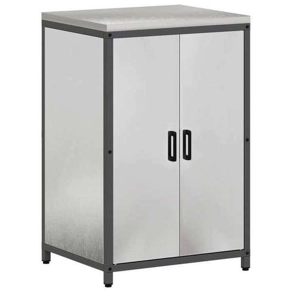Köksförvaringsmöbel - EXKLUSIVT HEM - HATTEM Silver - Grå - Stål - 60x50x92 cm