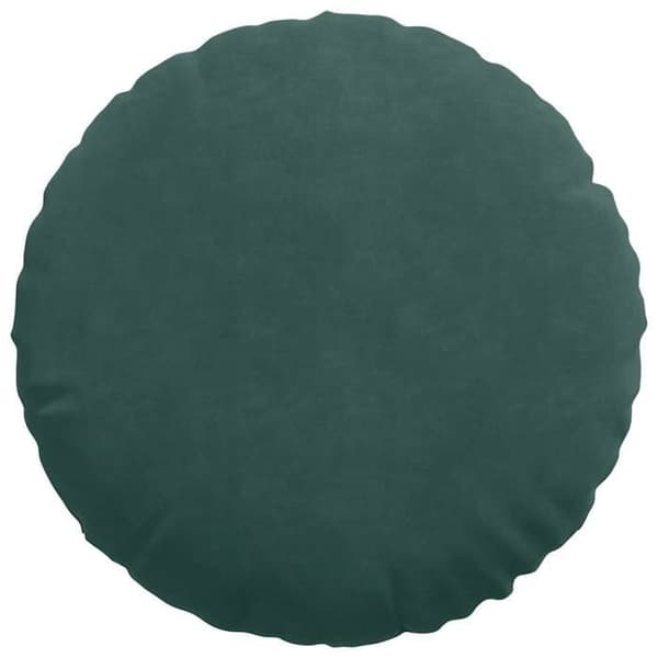 Istuinalusta - EXKLUSIIVINEN KOTI - Pyöreä Ø40 x 13 cm - Sametti - Polyesteritäyte - Irrotettava (2 kpl) Mörkgrön