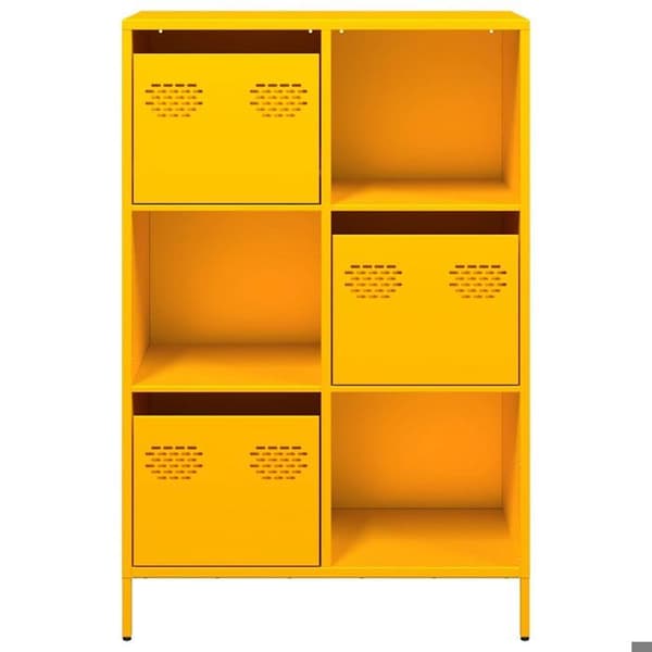 Maison Exclusive - Buffet høj gul sennep 68x39x103,5 cm stål