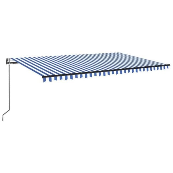 Maison Exclusive - Automatisk markis med vindsensor/LED 500x300 cm Blå och vit Blå och vit