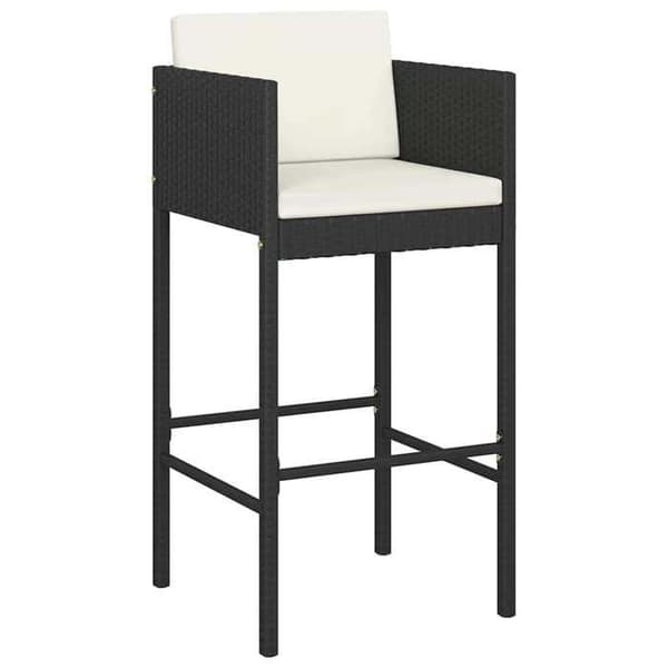 Maison Exclusive - Barstolar set om 4 med svarta kuddar i flätad resin