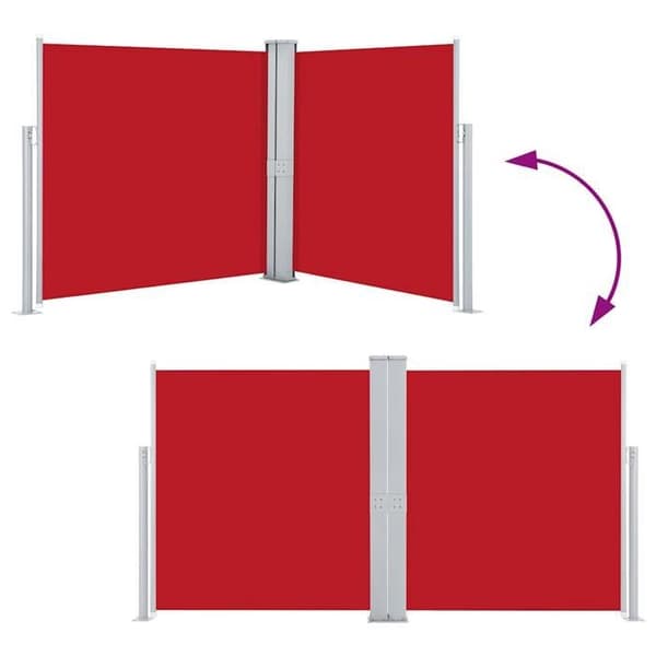 Maison Exclusive - Fällbart sidotak 170 x 600 cm Röd