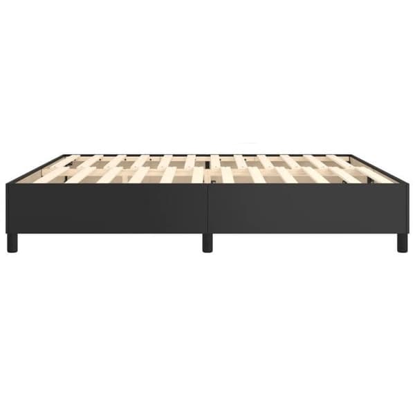 Maison Exclusive - Sengebund med sorte lameller 200x200 cm i kunstlæder