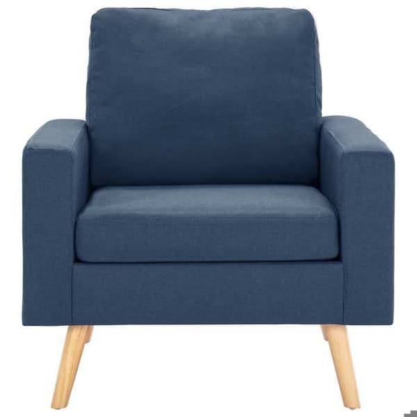Stol - EKSKLUSIV HUS - Blå stof - 100% polyester - Massivt træ - 1 plads Blå