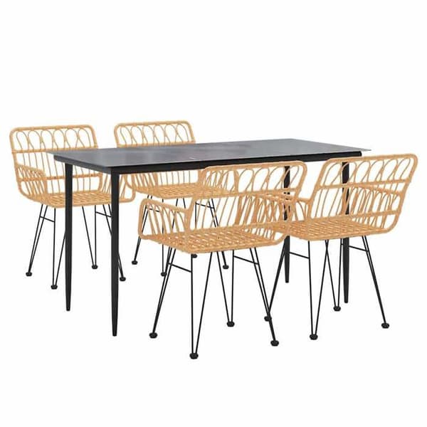 Maison Exclusive - Trädgårdsset 5 delar i flätad resin