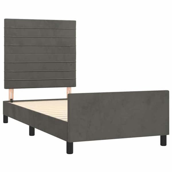 Maison Exclusive - Sängram utan madrass mörkgrå 100x200 cm sammet