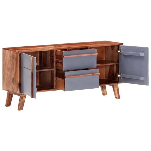 Maison Exclusive - Harmaa buffet 120x30x55 cm massiivipuuta Grå