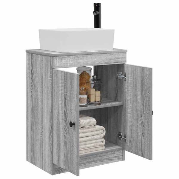 Maison Exclusive - Badrumsmöbel med handfat Sonoma grå 54 x 35 x 83 cm