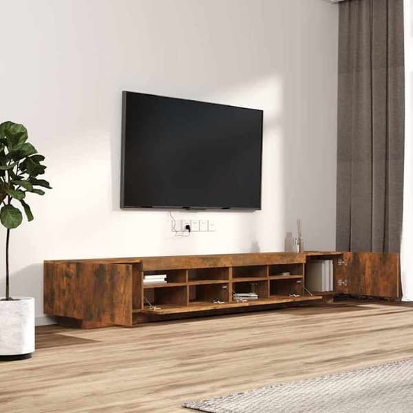 Maison Exclusive - TV-møbel sæt med LED-lys 3 stk Røget eg Rökt ek