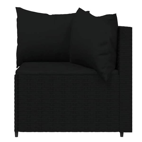 Maison Exclusive - Hörnsoffor för trädgård och kuddar 2st Svart Flätad resin Svart