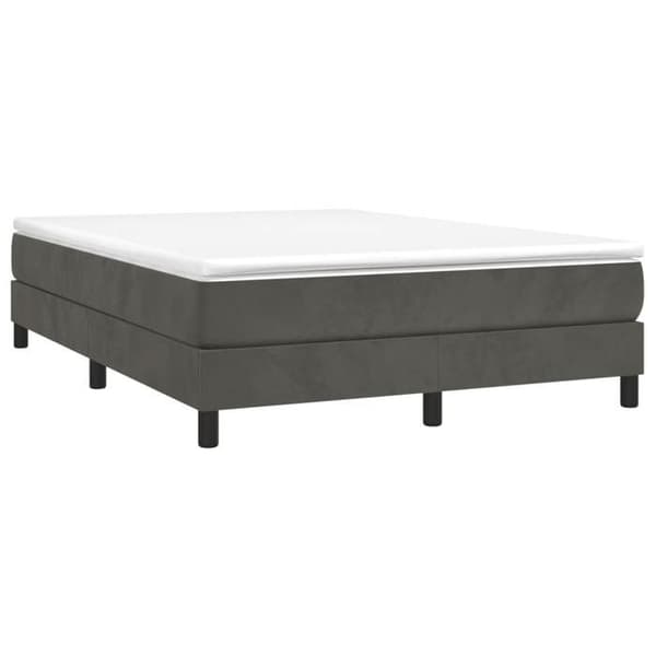 Maison Exclusive - Sängram med lameller mörkgrå 140x200 cm sammet mörkgrå