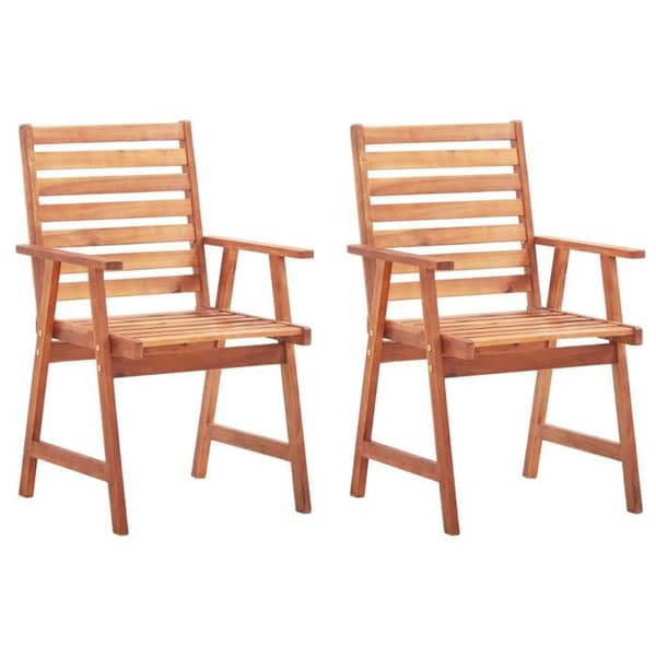 Maison Exclusive - Utomhusmatstolar set om 2 med kuddar i massiv akacia