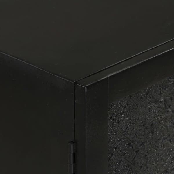 Maison Exclusive - Sort buffet 55x30x77 cm i massivt mango-træ og jern