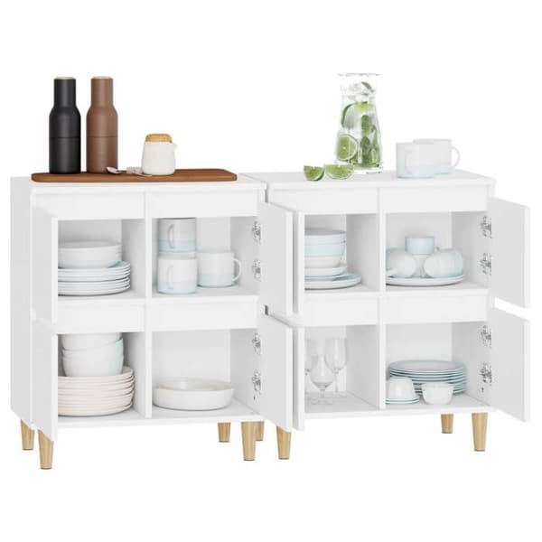 Maison Exclusive - Bufféer 2 st vit 60x35x70 cm ingenjörsträ Vit