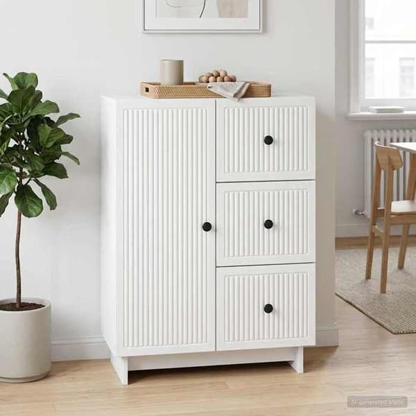 Maison Exclusive - Buffet Hvid 66 x 34,5 x 90 cm Ingeniørtræ Vit