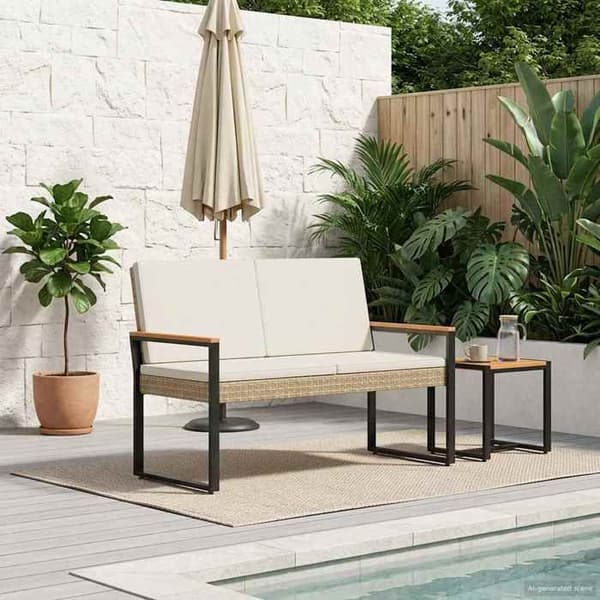 Maison Exclusive - Utomhusbänk 2-sits 107 x 61 x 80 cm polyrotin