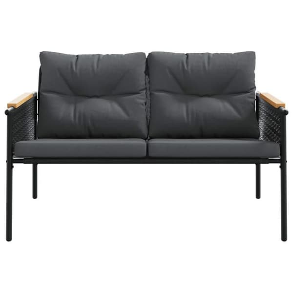 Maison Exclusive - Puutarhapenkki tyynyillä 116 cm musta teräs