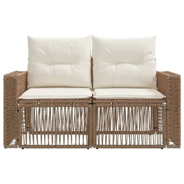 Maison Exclusive - 2-paikkainen puutarhatuoli Beige polyrotin