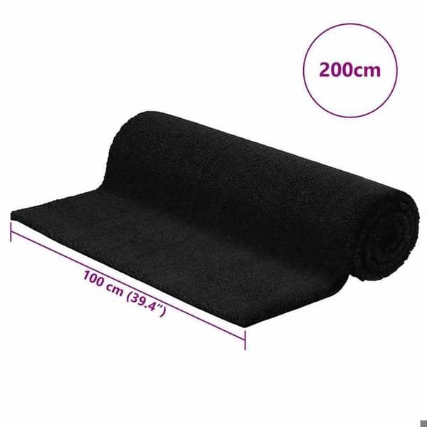 Maison Exclusive - Dørmåtte sort 100x200 cm tuftet kokosfiber svart