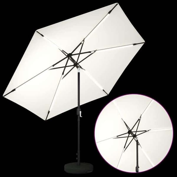 Maison Exclusive - Haveparasol med LED-lys og base 300 x 300 cm
