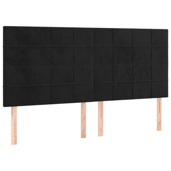 Maison Exclusive - Seng med lameller og madras Sort 180x200 cm Velour