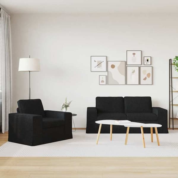 Maison Exclusive - 2 kpl sohvasetti musta kangas